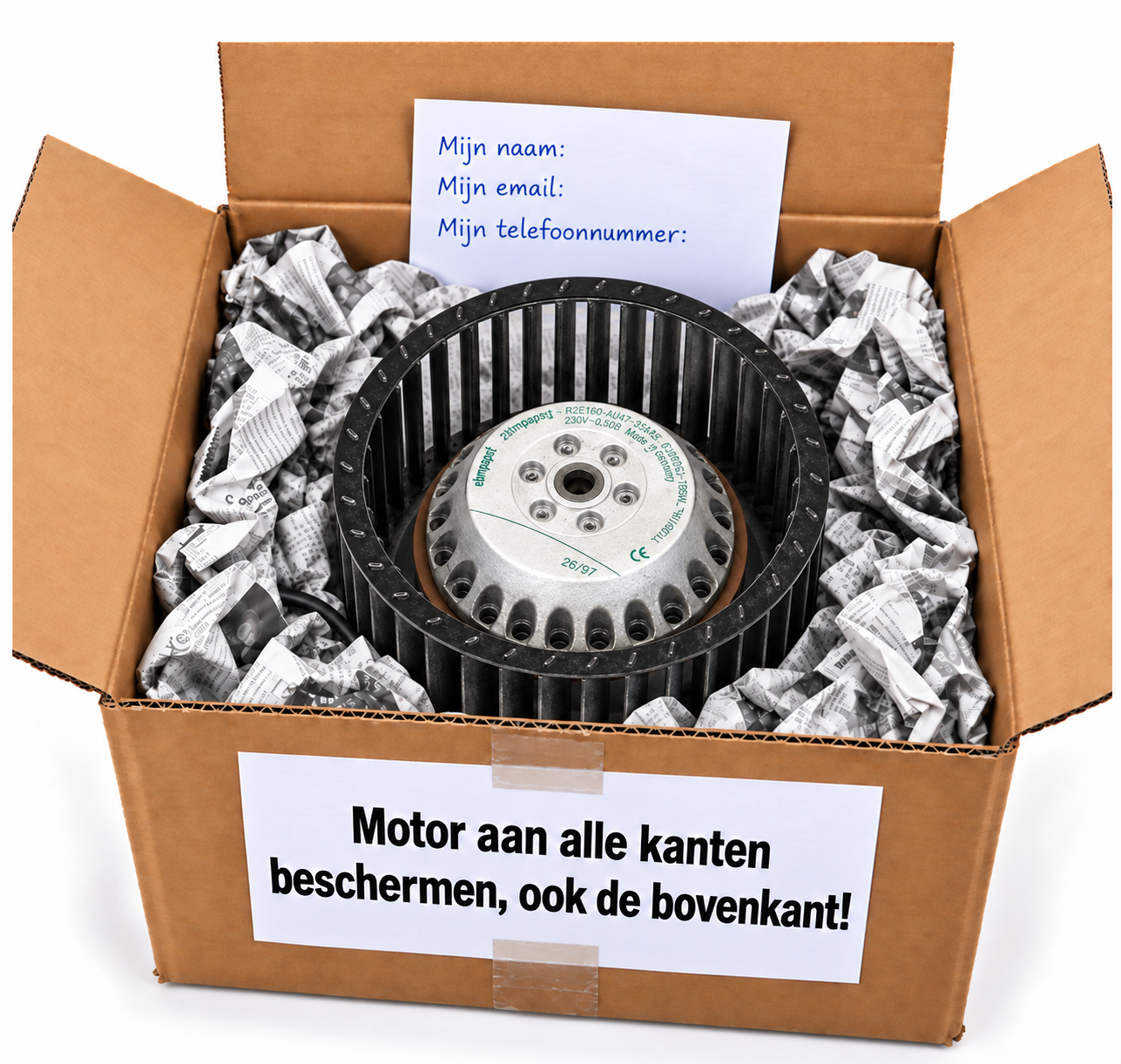 Brink R2E140-AE77-30 motor volledig beschermd in doos