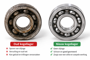 Verschil tussen versleten en nieuwe kogellagers 